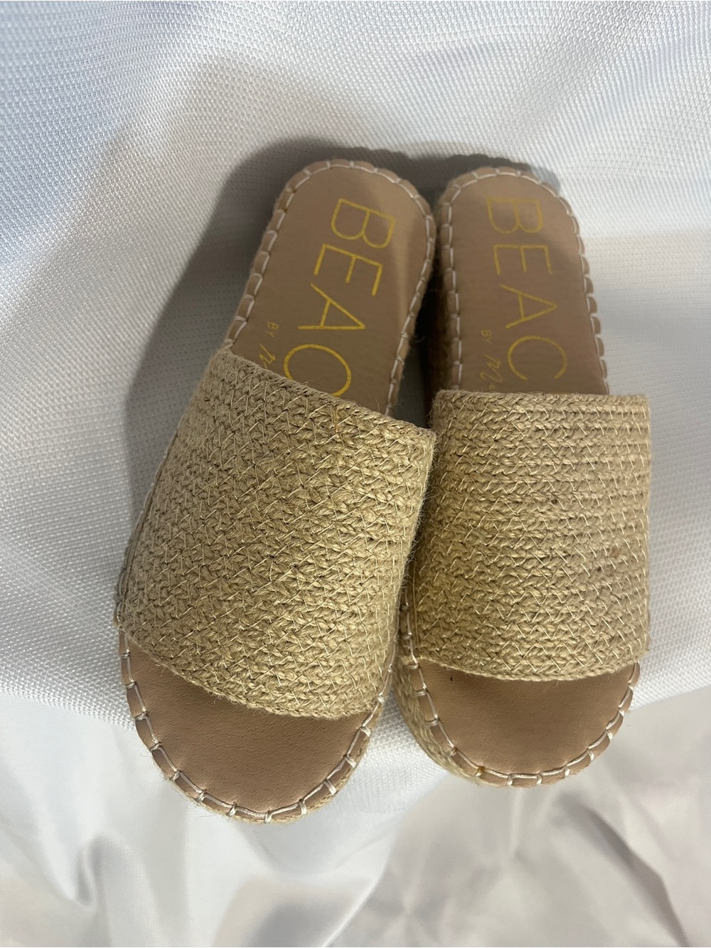 Natural Raffia Slide Sandals - Neutral